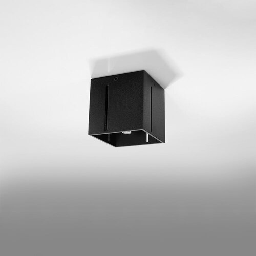 Nice Lamps Črna stropna svetilka s kovinskim senčnikom 10x10 cm Pax – Cene