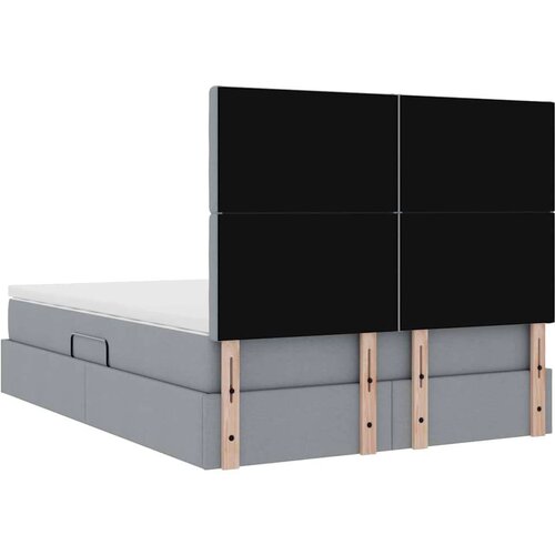  Krevet s madracem i skladi&amp;scaron;tem Svijetlo siva 140 x 190 cm Slike