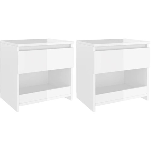Maison Chic Dvo delni komplet Nočne omarice - Nočne mize visok sijaj bela 40x30x39 cm iverna plošča, (21671141) Cene