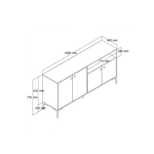 Hanah home artemis 1644 walnutanthracite console Slike