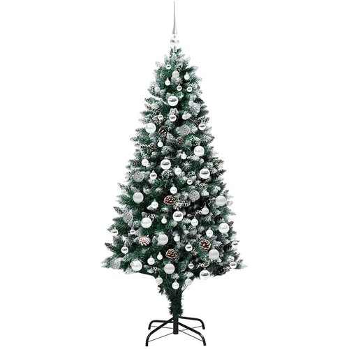 VidaXL Umjetno božićno drvce Zelena 180 cm PVC i Čelik i Plastika Slike