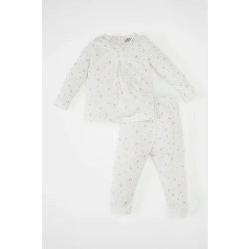 Defacto Baby Girl Floral Long Sleeve Cotton Pajama Set