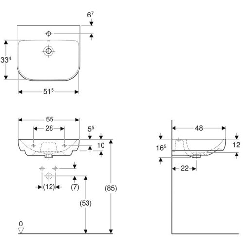 Geberit smyle 55 lavabo 500.227.01.1 Slike