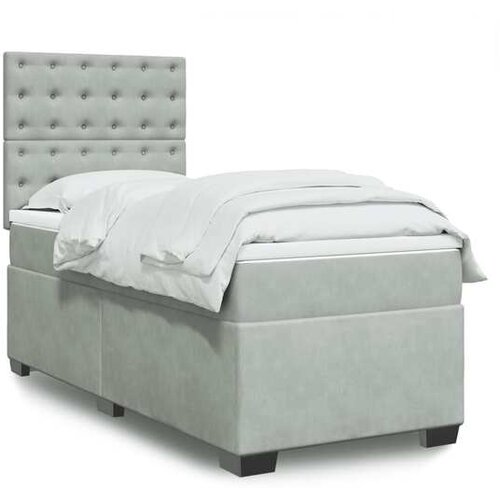 vidaXL spring krevet s madracem svjetlosivi 90x190 cm bar&scaron;unasti Cijene