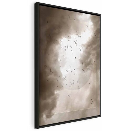  Slika - Birds in the Clouds (1 Part) Vertical 60x90 U crnom drvenom okviru Cene