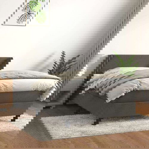Box spring krevet s madracem tamnosivi 90x190 cm baršunasti Cijene