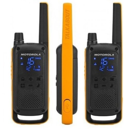  Voki toki Motorola Talkabout T82 Extreme (par), 16 kanala na slobodnim frekvenc PMR446, 121 privatni kod, ojačano eksterno kući&scaron;te, LED lampa, microUSB punjač, dopunjive NiMH baterije, slu&scaron;alice, torbica, domet 150m-10km Cene