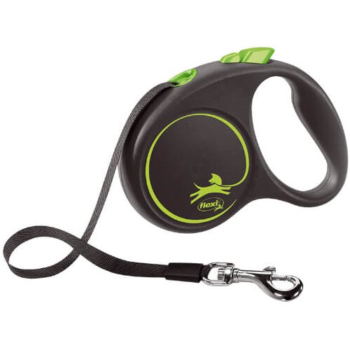 Flexi povodec black design s, trak - 5 m (različne barve) zelena Slike