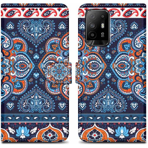Cadorabo Primer združljiv z Oppo - Design Blue Mandala &scaron;t. 1 - Za&scaron;čitni pokrov z magnetnim zapiranjem, funkcijo stojala in režo za kartico, (20694368) Cene