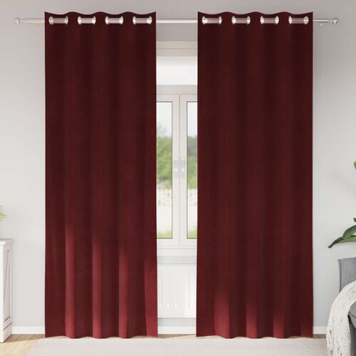  Zavjese za zamračivanje 2 pcs Vinska crvena 140 x 225 cm Baršun Cene