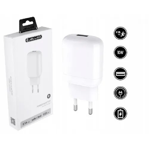 Jellico adapter C22 hi&amp;scaron;ni polnilec 2,1A Quick Charge 10W vhod USB A - Original (EU Blister) bel Slike