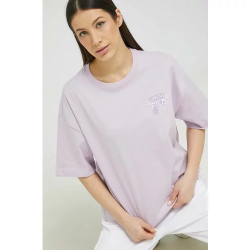 Fila Bombažna kratka majica vijolična barva