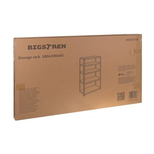 Bigstren metalna polica za odlaganje 180 x 100 x 60 cm, crna, 5 polica Slike