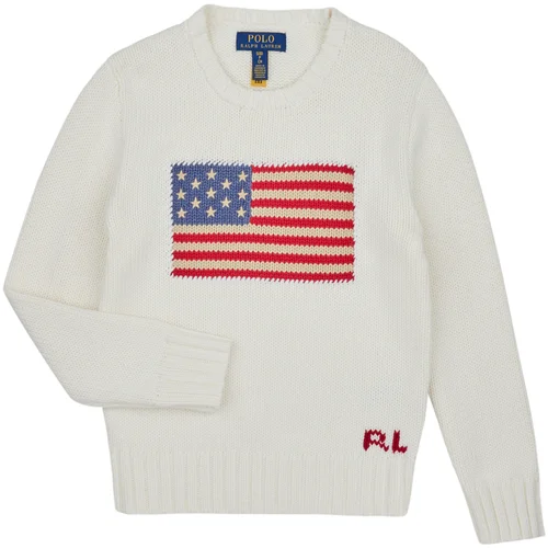 Polo Ralph Lauren FLAG CN SWTR-TOPS-SWEATER Bež