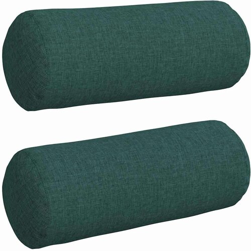 VidaXL valjkasti jastučići 2 pcs tamnozelena &amp;Oslash; 15 x 40 cm tkanina Slike