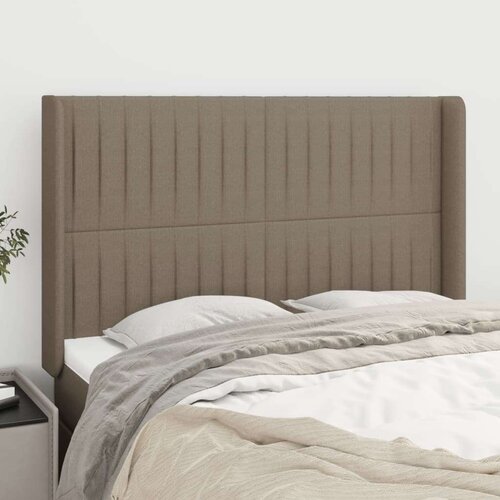  Vzglavje z ušesi taupe 147x16x118/128 cm blago, (20933102) Cene