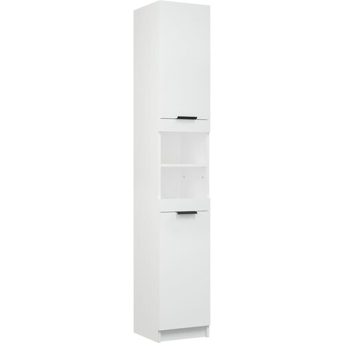 Maison Chic Kopalniška omarica - Kopalniški kabinet bela 32x34x188,5 cm konstruiran les, (21794602) Cene