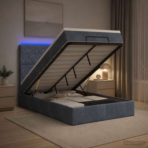  od pjene s madracem i LED-om Tamnosiva 120 x 190 cm Cene