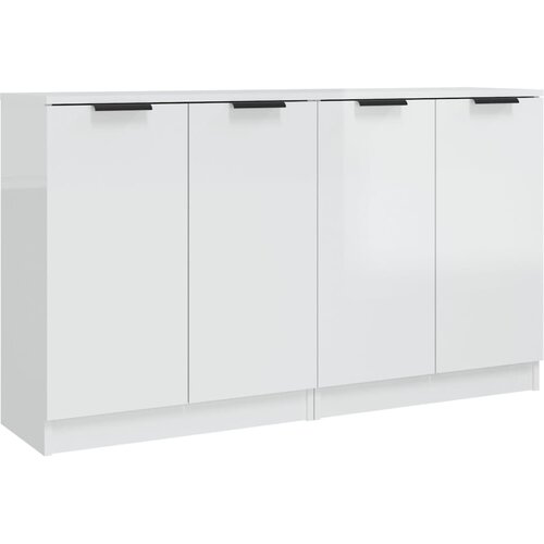 Maison Chic Komoda - Predalnik 2 kosa bela visok sijaj 60x30x70 cm konstruiran les, (21722180) Slike