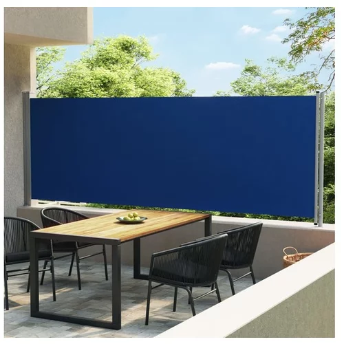 vidaXL Zložljiva stranska tenda za teraso 600x160 cm modra