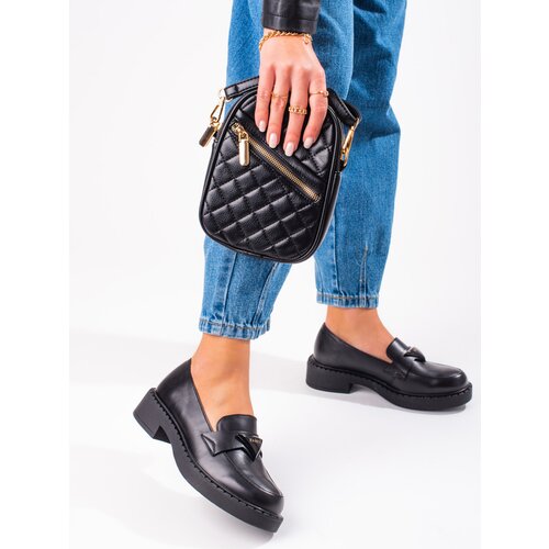 W. POTOCKI Black women&amp;#039;s loafers on the platform Slike