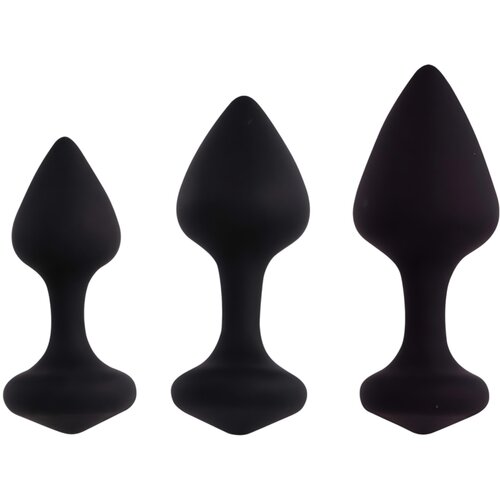 Feelztoys Trodijelni komplet analnih čepova - Bibi, crni Cijene