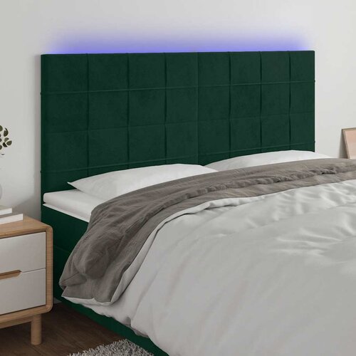 LED uzglavlje tamnozeleno 200x5x118/128 cm bar&scaron;unasto Cijene