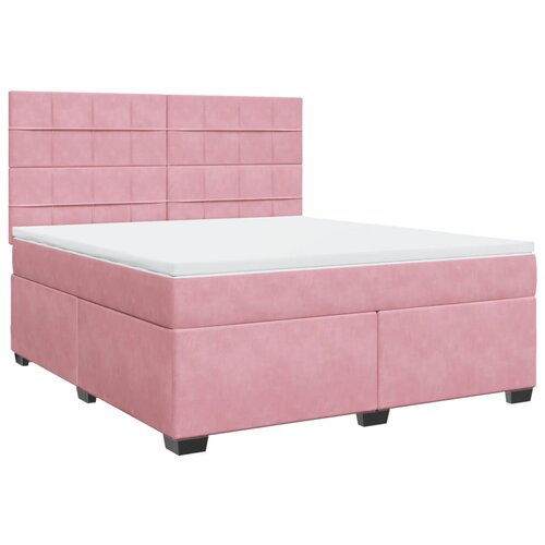 vidaXL Box spring postelja z vzmetnico roza 180x200 cm žamet, (21308941) Cene