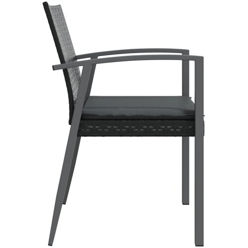  Vrtne stolice s jastucima 2 kom crne 56,5x57x83 cm poliratan Slike