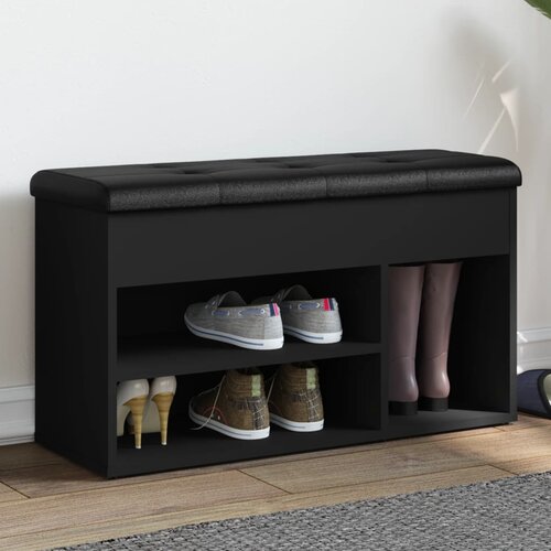 vidaXL Klupa za cipele crna 82 x 32 x 45 5 cm od konstruiranog drva Cijene