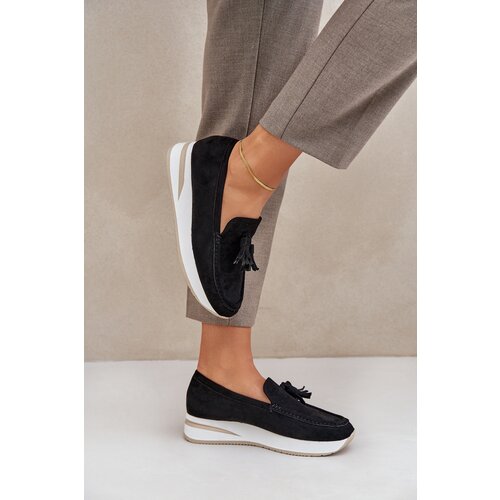 PH2 Moccasins On A Delicate Wedge Eco Suede Black Challavia Cene