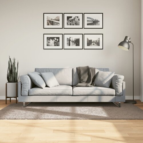 VidaXL Čupavi moderni tepih s visokim vlaknima bež 100x200 cm Slike