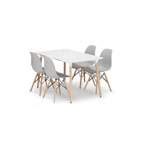 Modern Home Milano sto 120x80 cm + Milano set 4 stolice svetlo siva Cene