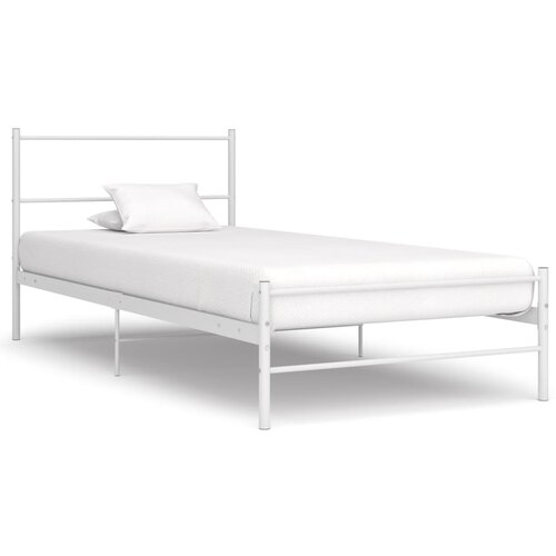 VidaXL Posteljni okvir bel kovinski 100x200 cm, (20606309) Slike