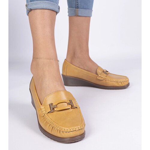D/CEO marka niezdefiniowana Yellow loafers with a wedge made of eco-leather Kappi Cene