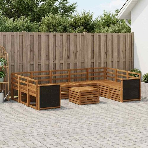  Set vanjskih sofa 10 kom. Prirodna Čvrsto drvo akacije Cijene