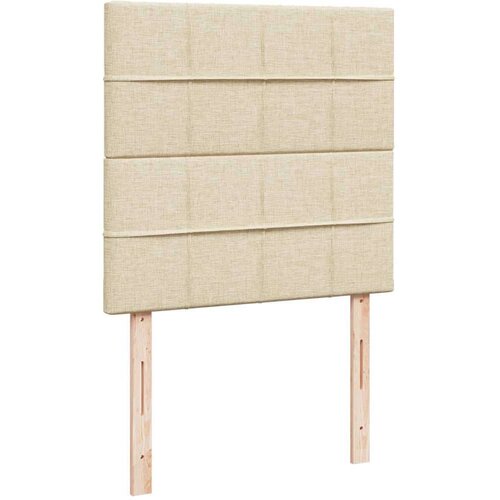 VidaXL Okvir kreveta s oprugama i madrac krem 80x200 cm od tkanine Slike