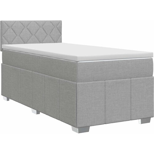  Boxspring krevet s madracem Svjetlosiva 100 x 200 cm Tkanina Slike