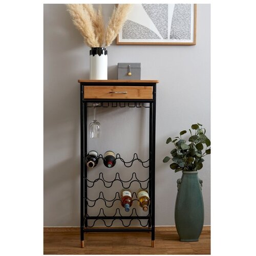 Wenko stalak za 16 boca vina s policom od bambusa Loft Cijene