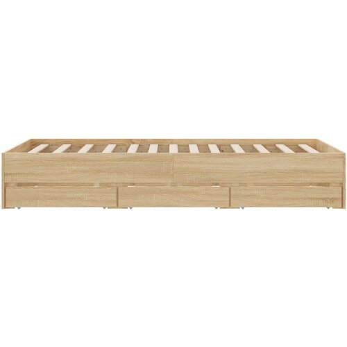 VidaXL Okvir za krevet s ladicama boja hrasta 120x190 cm drveni Slike