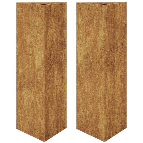 vidaXL Vrtno korito 2 kosa trikotnik 30x26x75 cm corten jeklo, (21366669) Cene
