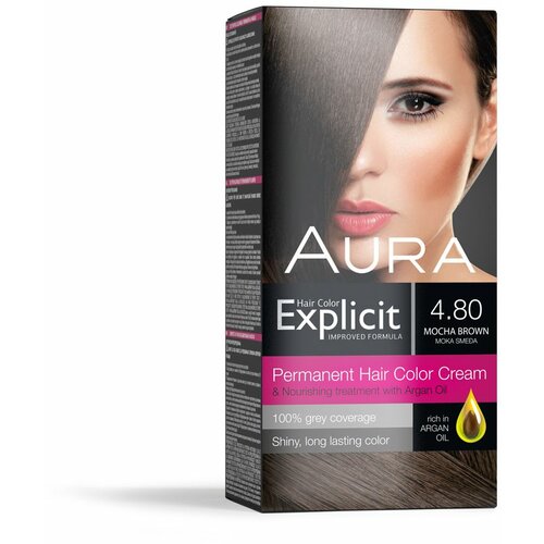 Aura set za trajno bojenje kose explicit 4.80 mocha brown / moka smeđa Slike