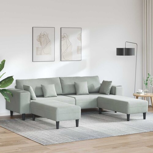 SOFA 3 pcs Svijetlo siva 250 x 188 x 76 cm Baršun Cene