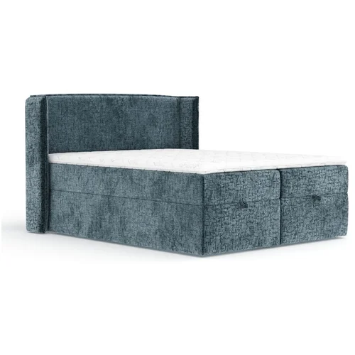 Maison de Rêve Plavi boxspring krevet s prostorom za odlaganje 160x200 cm Passion –