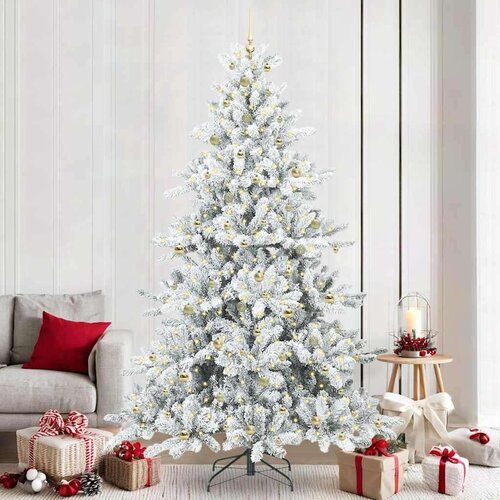 vidaXL Umjetno božićno drvce s nogom with LEDs s stalakom 240cm PVC Cijene