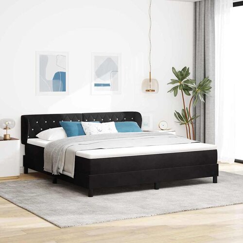  Krevet s opruga kutije s uzglavljem Crna 180 x 200 cm Baršun Cene