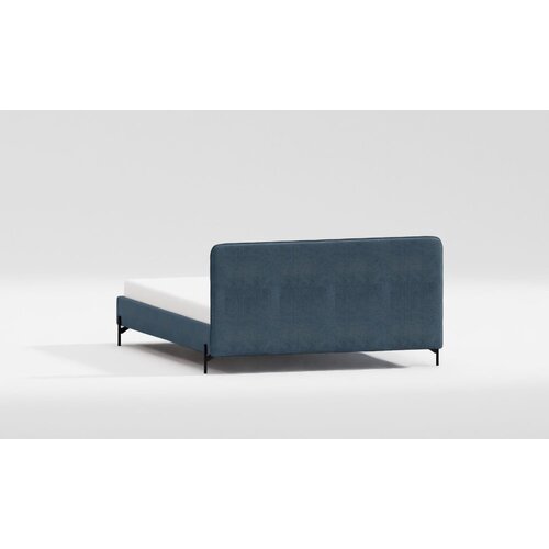 Ropez Temno modra oblazinjena zakonska postelja z letvenim dnom 200x200 cm Barker &amp;ndash; Slike