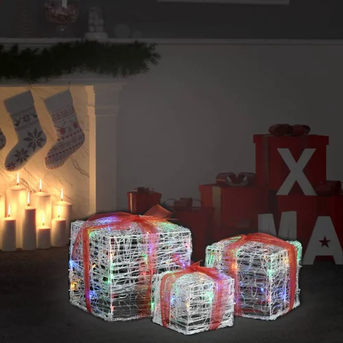  Ukrasne akrilne božićne kutije za poklone 3 kom šarene