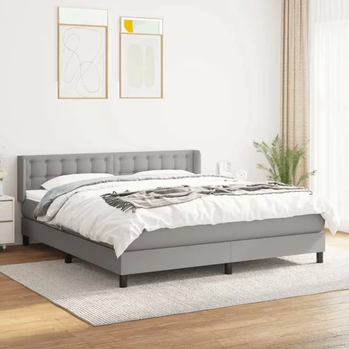  Box spring postelja z vzmetnico svetlo siva 160x200 cm žamet, (20896647)