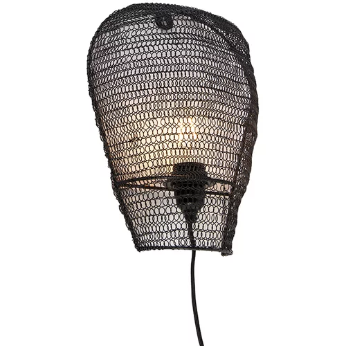 QAZQA Orientalska stenska svetilka črna 35 cm - Nidum